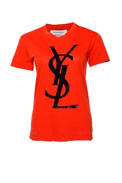 yves saint laurent women's logo t shirt|yves saint laurent suits women.